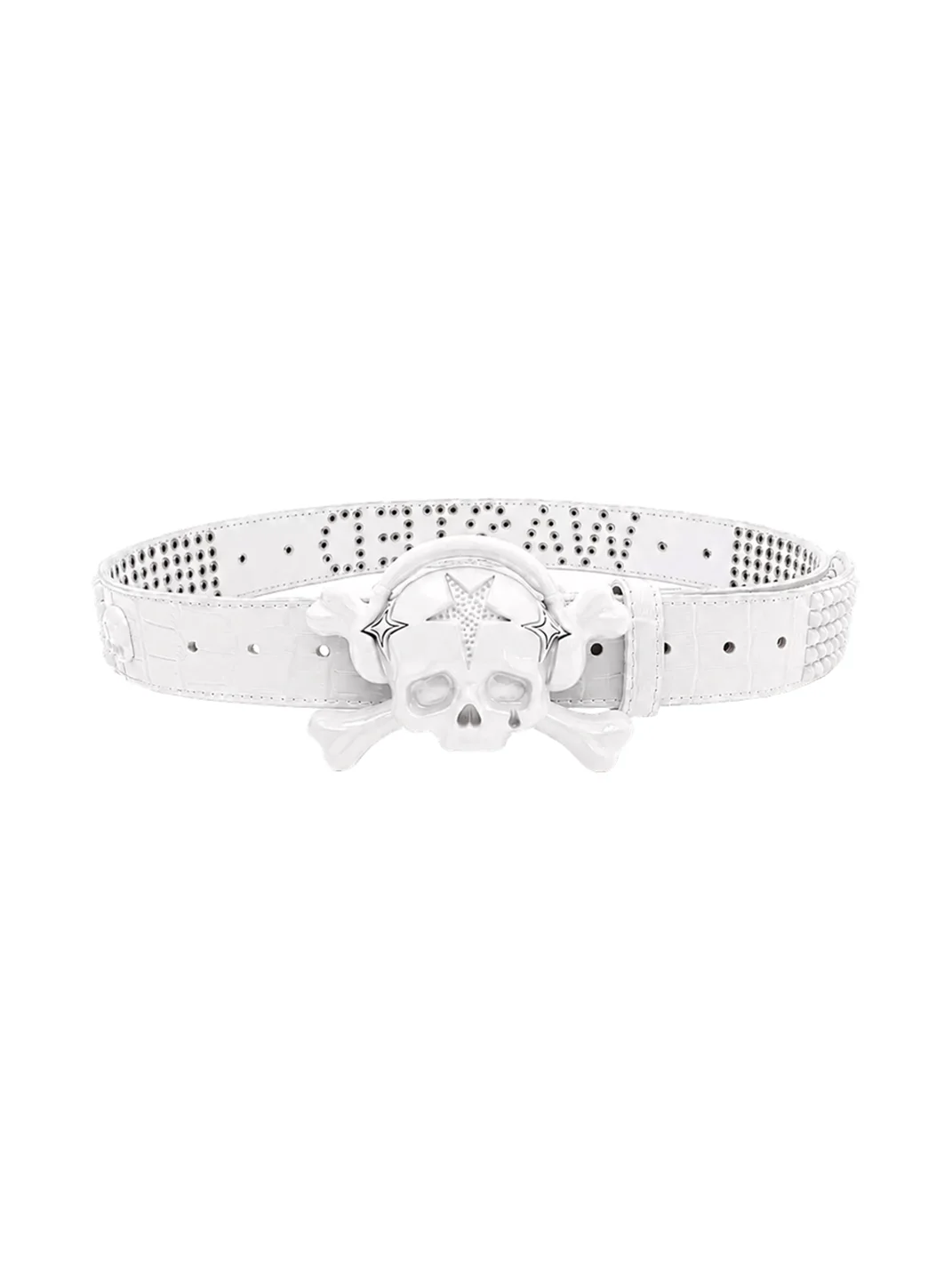 WASTED | Vintage Skull Buckle Studded Leather Belt