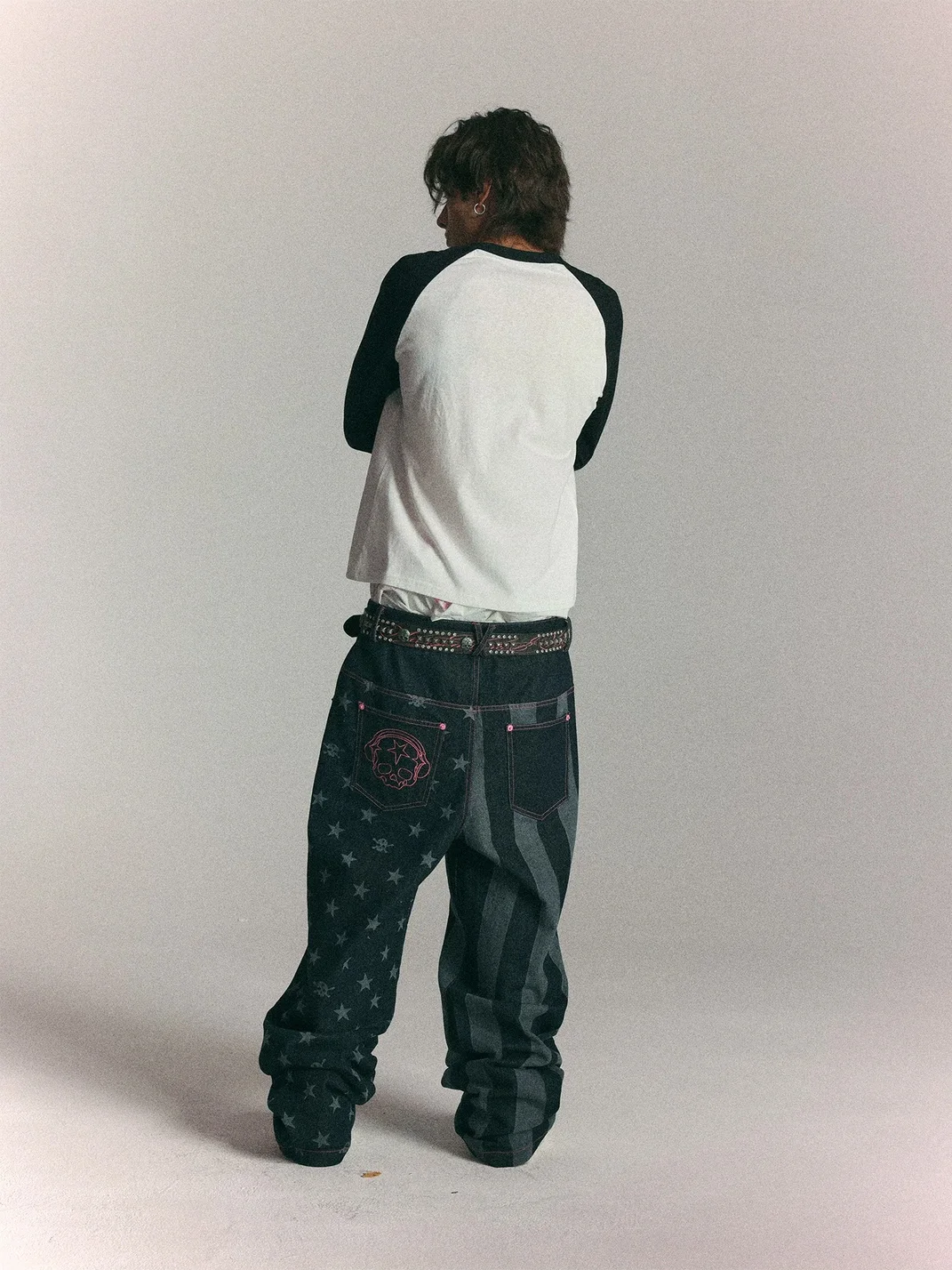 WASTED | Retro Street Star Skull Patchwork Jeans