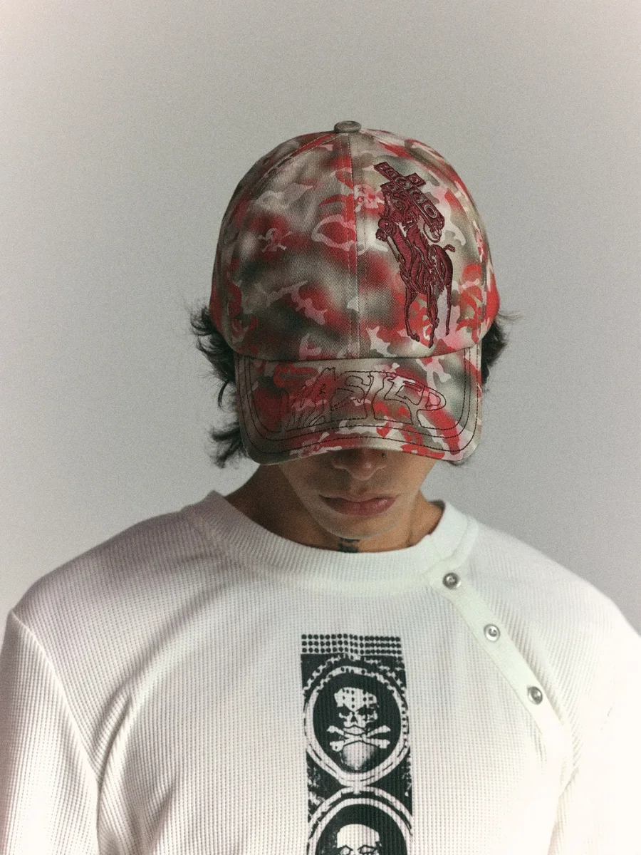WASTED | Skull Gradient Camouflage Embroidered Baseball Cap - 3