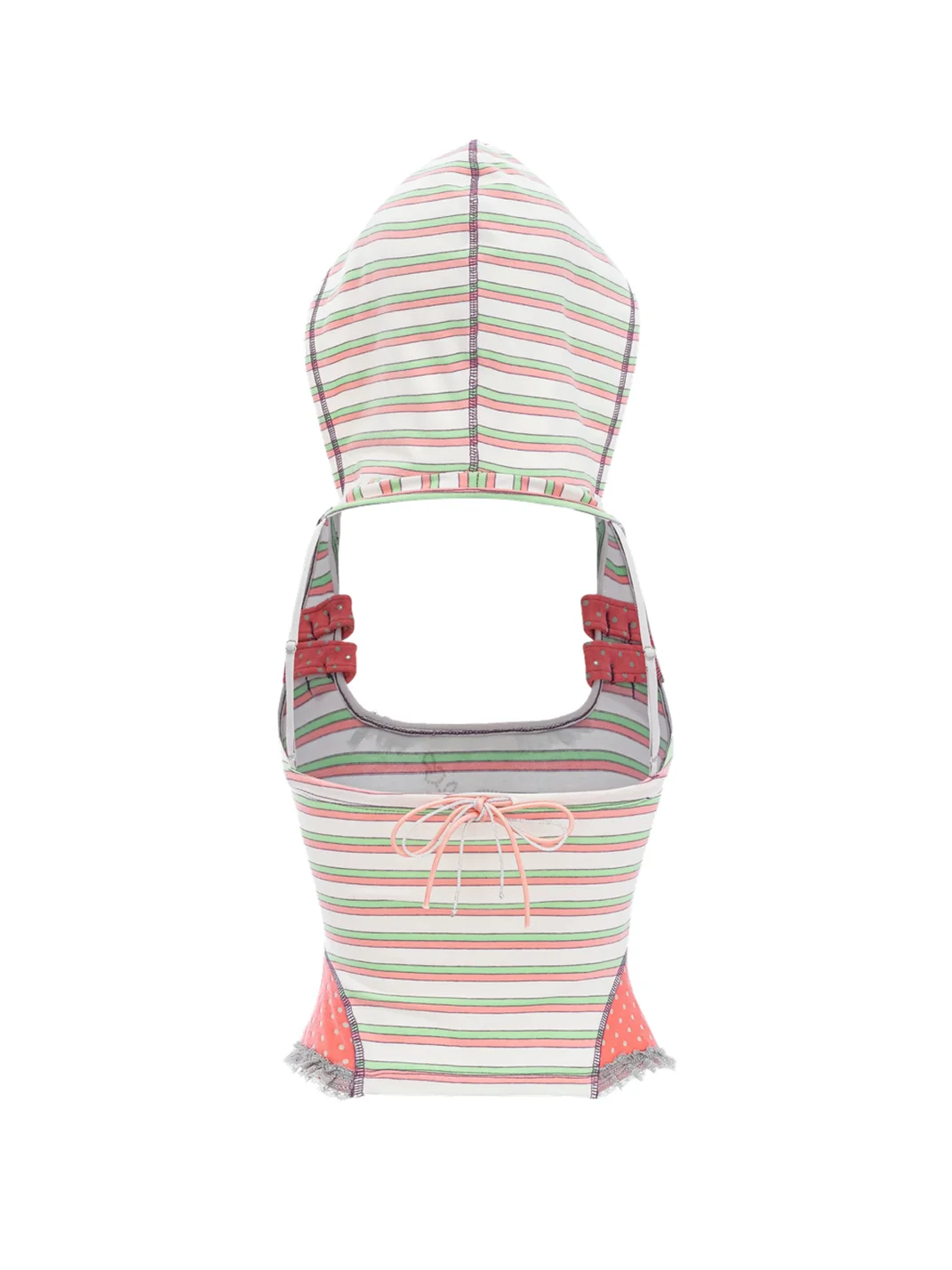 Eyeellike | Bear Rhinestone Striped Lace Backless Hooded Tank