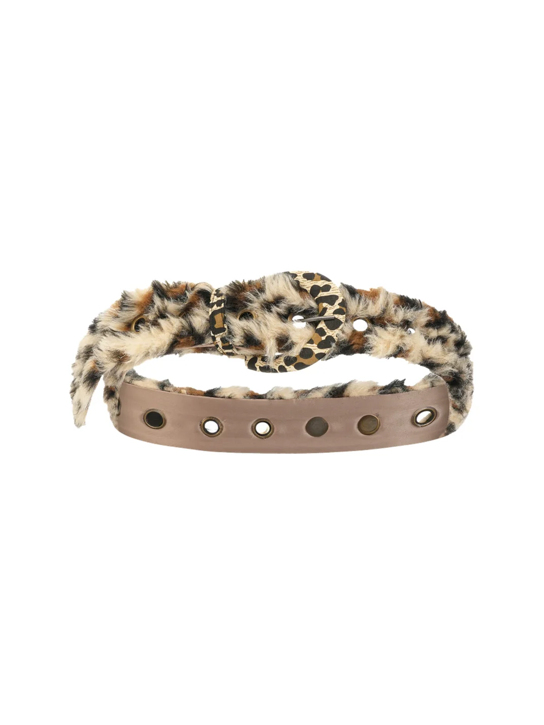 Eyeellike | Leopard Faux Fur Eyelet Belt