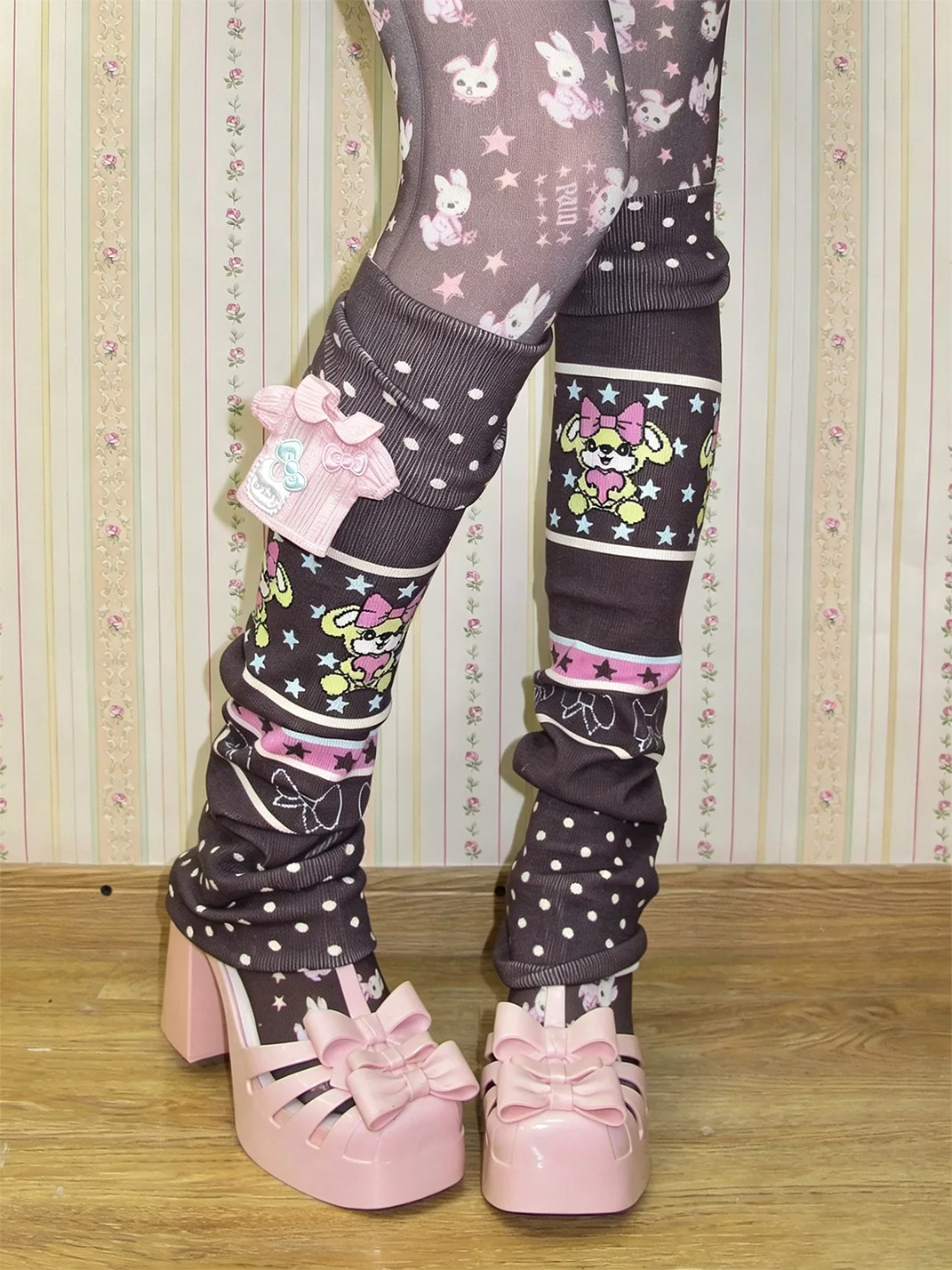 LIS CALLA | Hand-Drawn Rabbit Print Tights