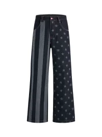 WASTED | Retro Street Star Skull Patchwork Jeans