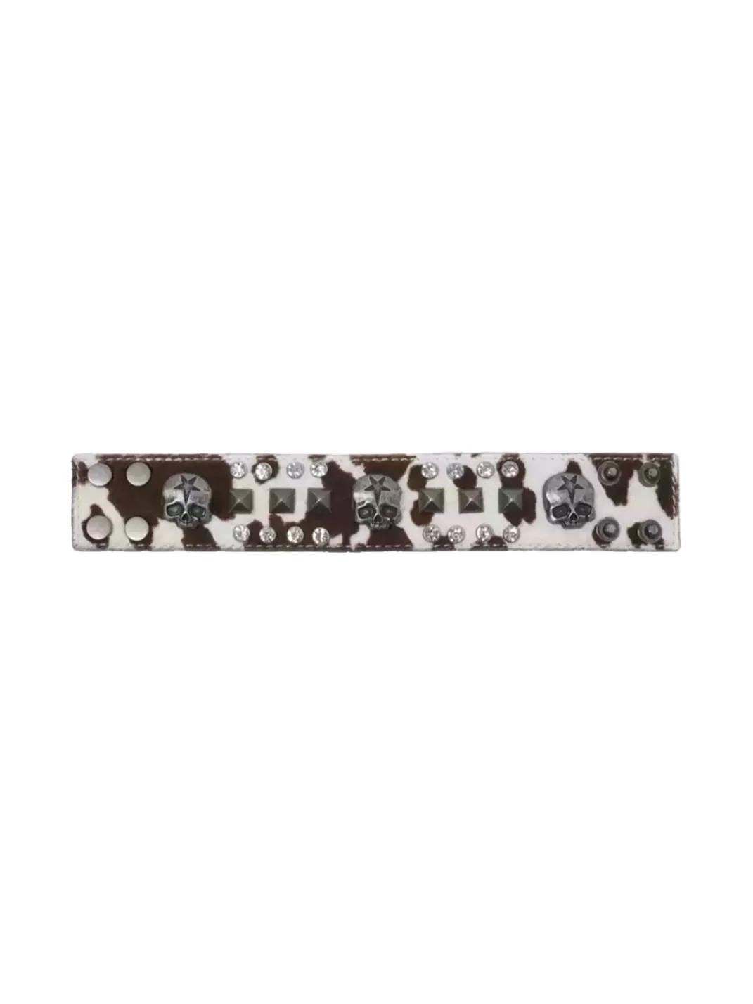WASTED | Distressed Skull Studded Leather Bracelet