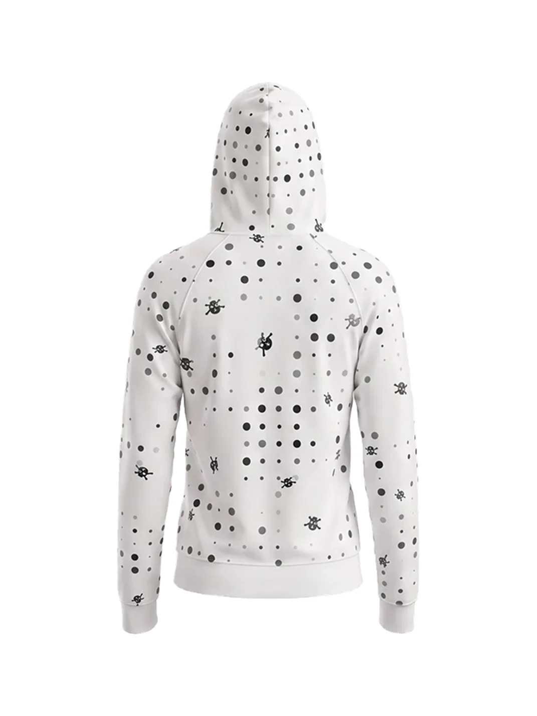 WASTED | Cropped Raglan Polka Dot Skull Zip Hoodie