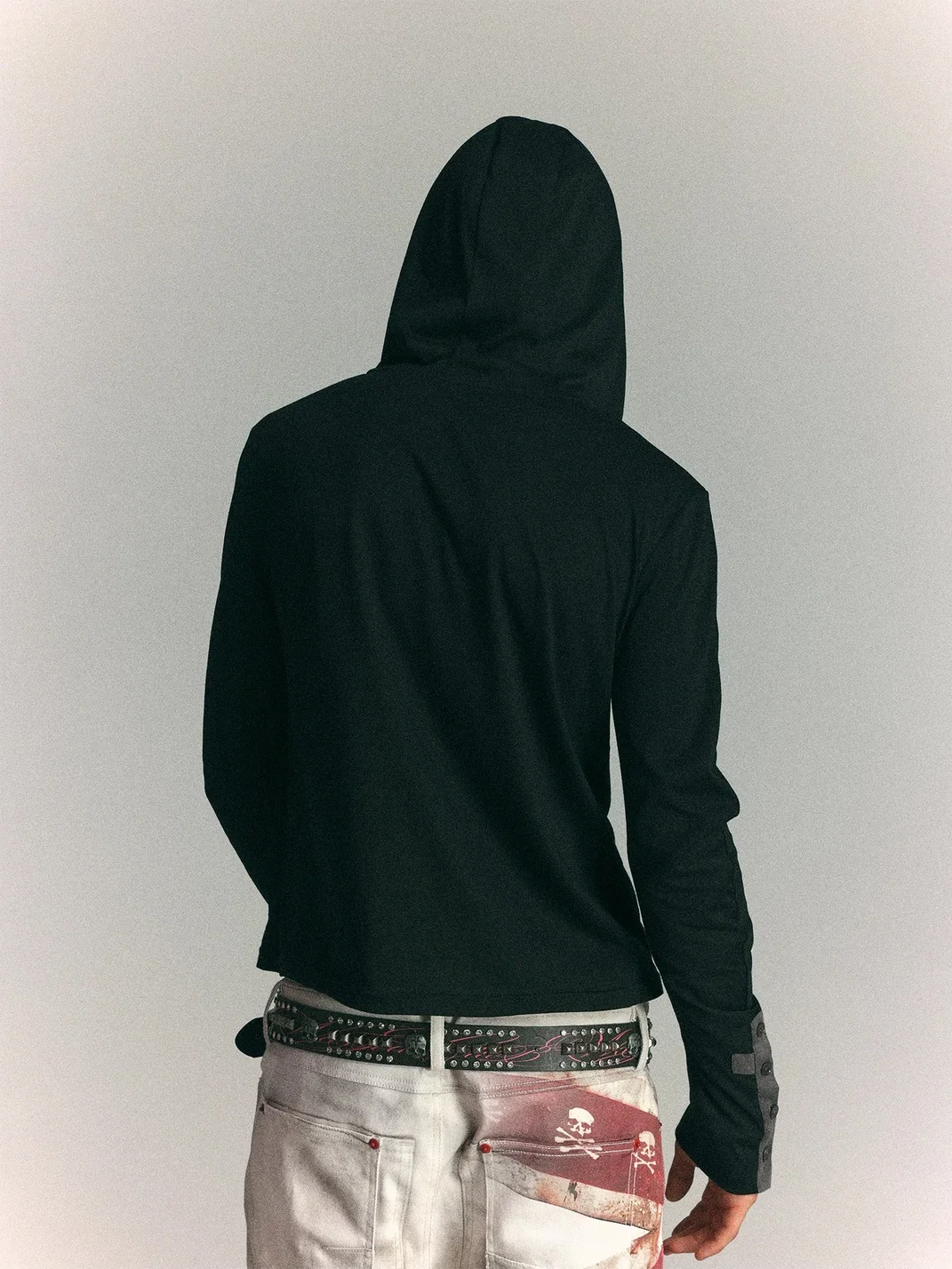 WASTED | Distressed Totem Print Slim Hooded Henley