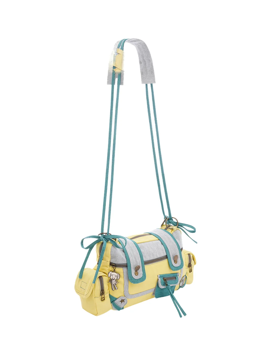 Eyeellike | Bear Charm Denim Adjustable Crossbody Bag