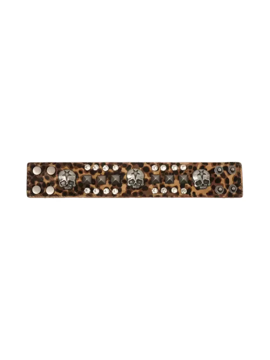 WASTED | Distressed Skull Studded Leather Bracelet