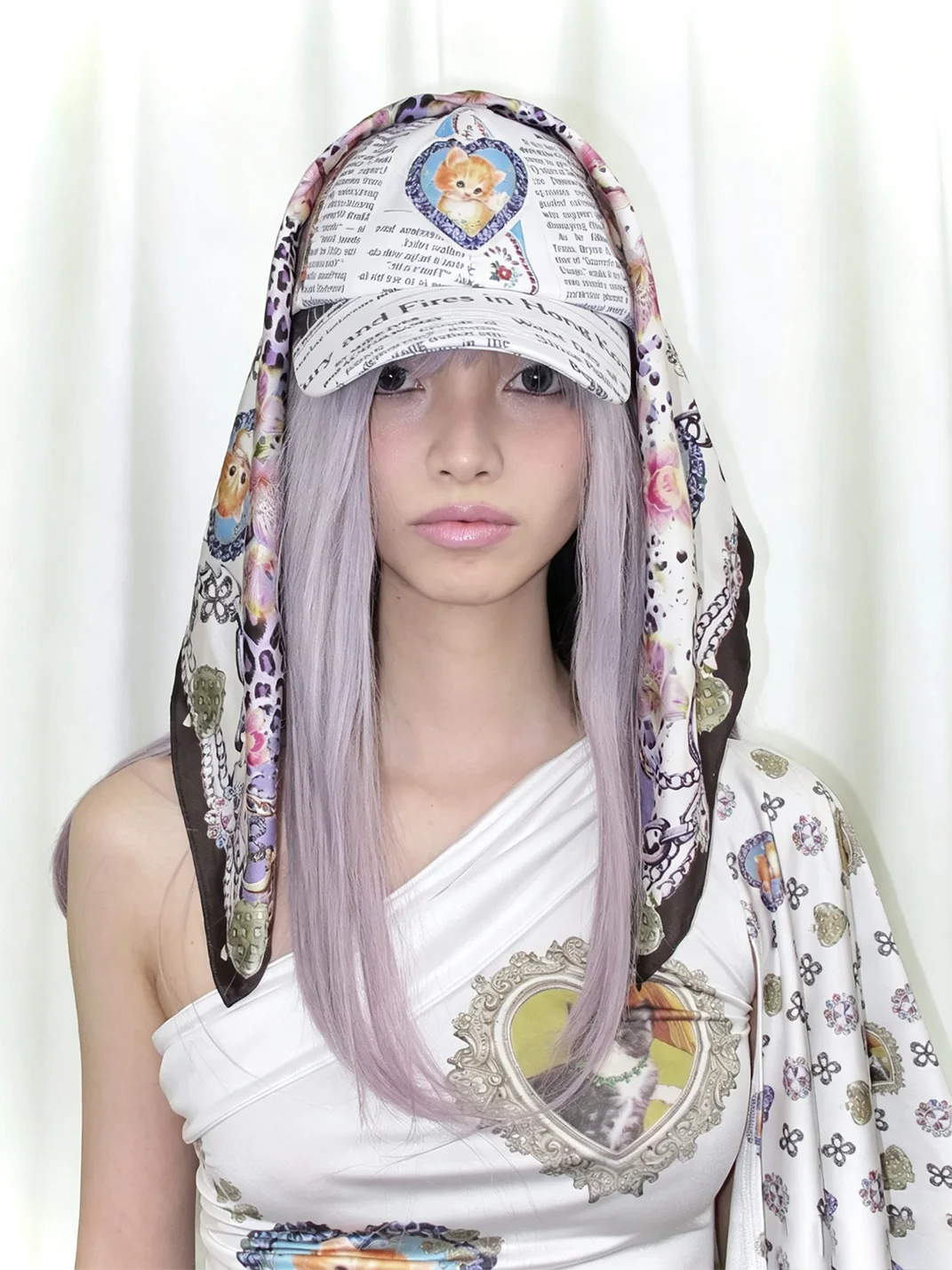 LIS CALLA | Cat Print Scarf Baseball Cap