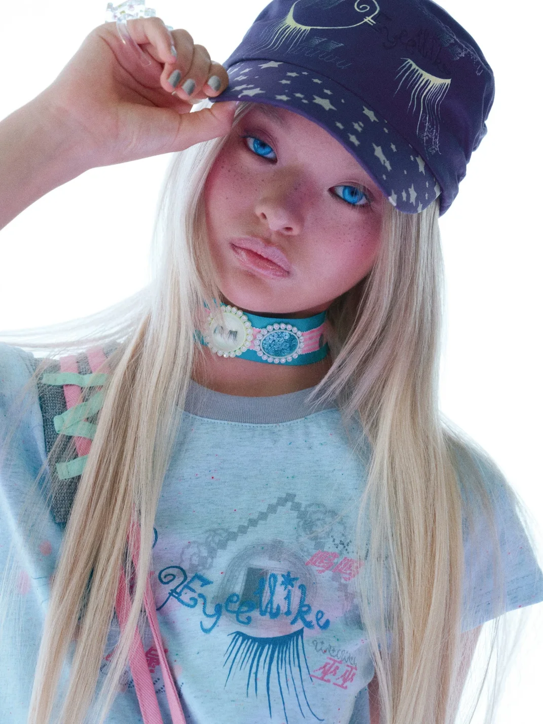 Eyeellike | 3D Eyelash Acrylic Sequin Ribbon Choker