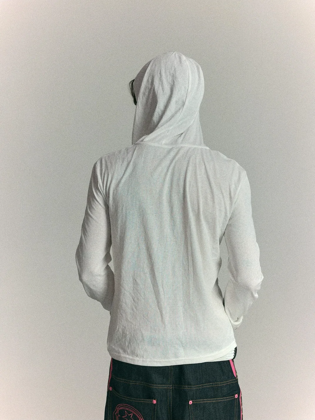 WASTED | Distressed Totem Print Slim Hooded Henley