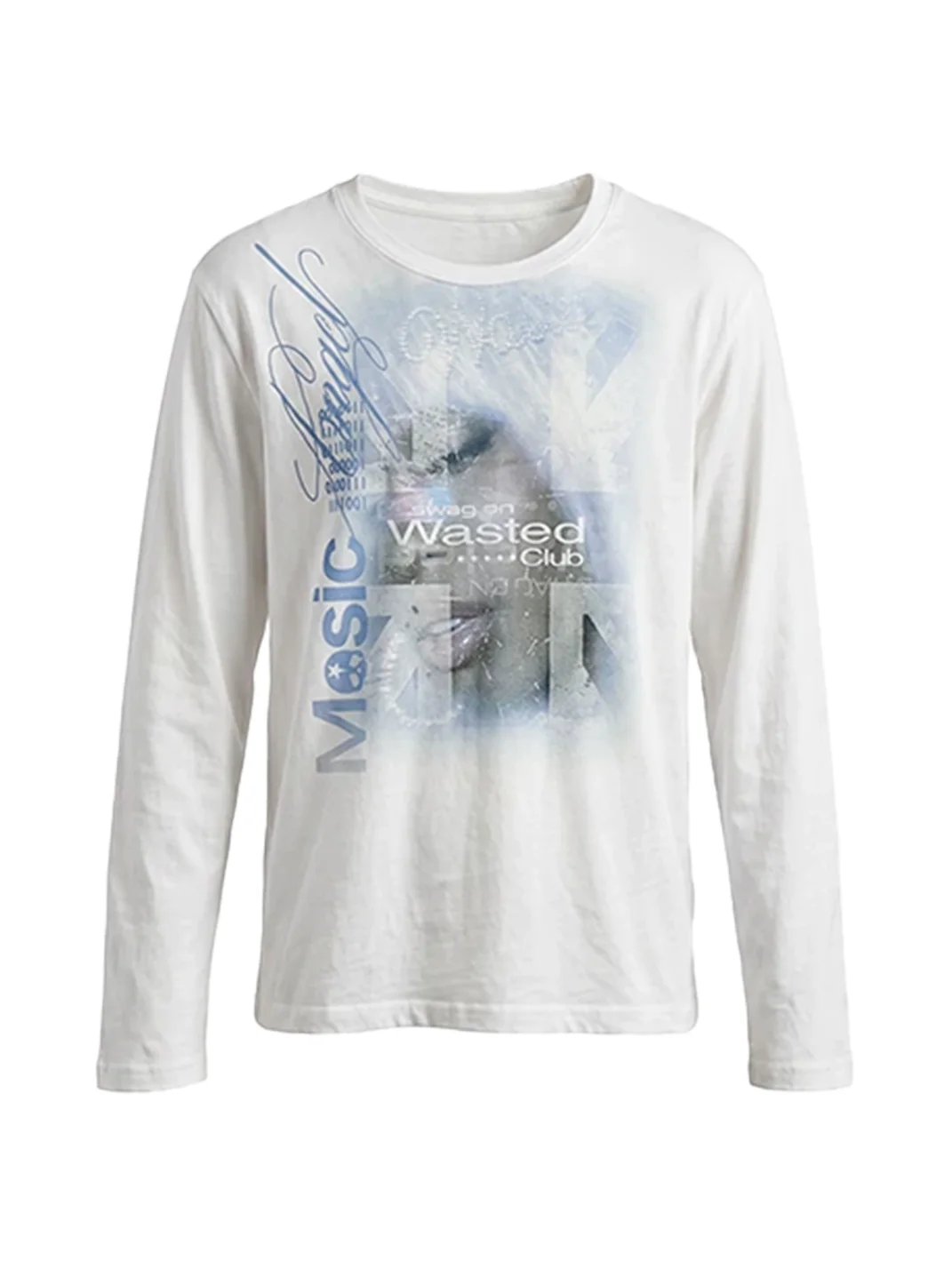 WASTED | Slim Fit Graphic Collage Long Sleeve T-Shirt