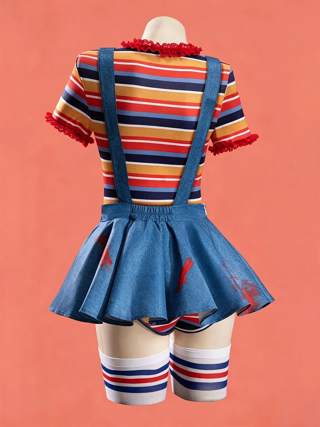 Bbunny | Striped Chucky Cosplay Overall Skirt Set