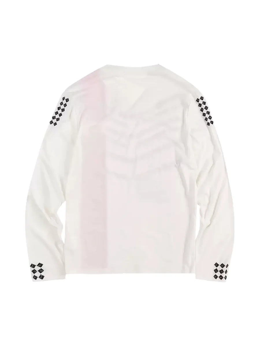 WHISTLEHUNTER | Embroidered Print V-Neck Long Sleeve T-Shirt - 2
