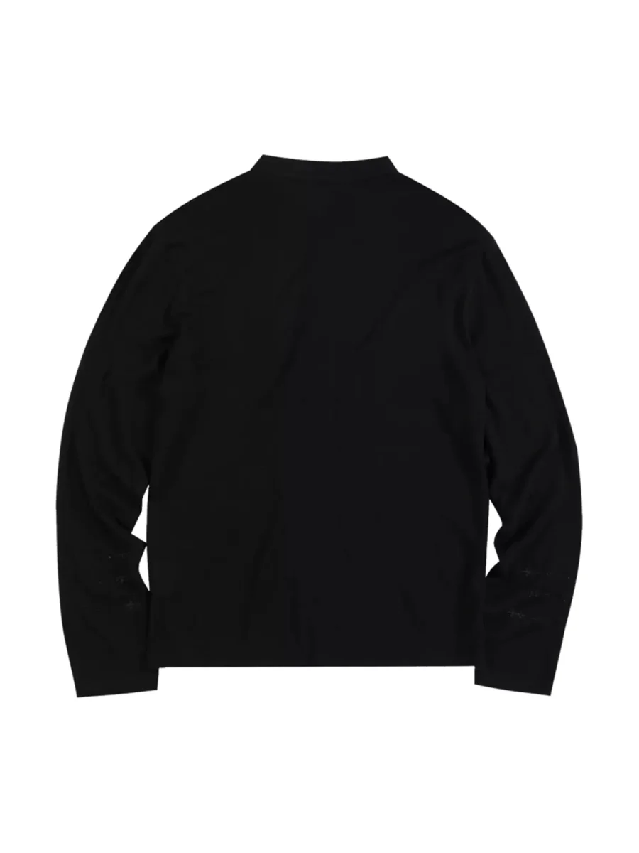 WHISTLEHUNTER | Brushed Embroidered Print Long Sleeve Henley T-Shirt - 2