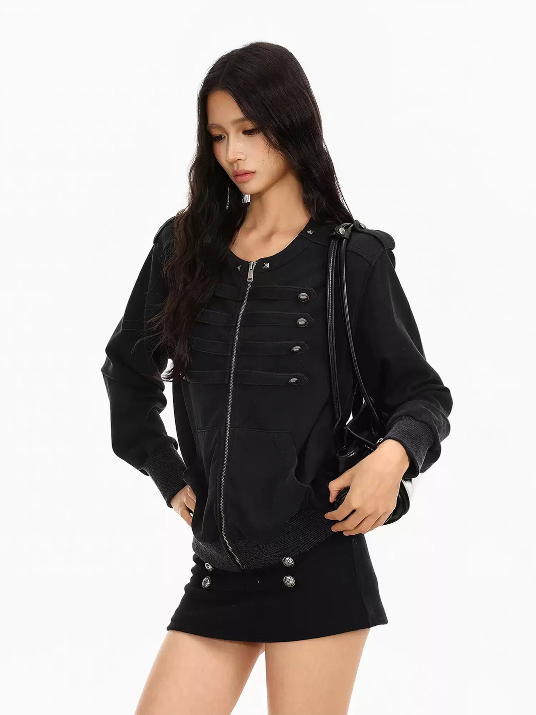 BIGGOLD | Short Double-Breasted Zip Jacket