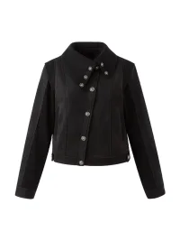 BIGGOLD | Cropped Notched-Collar Button Jacket