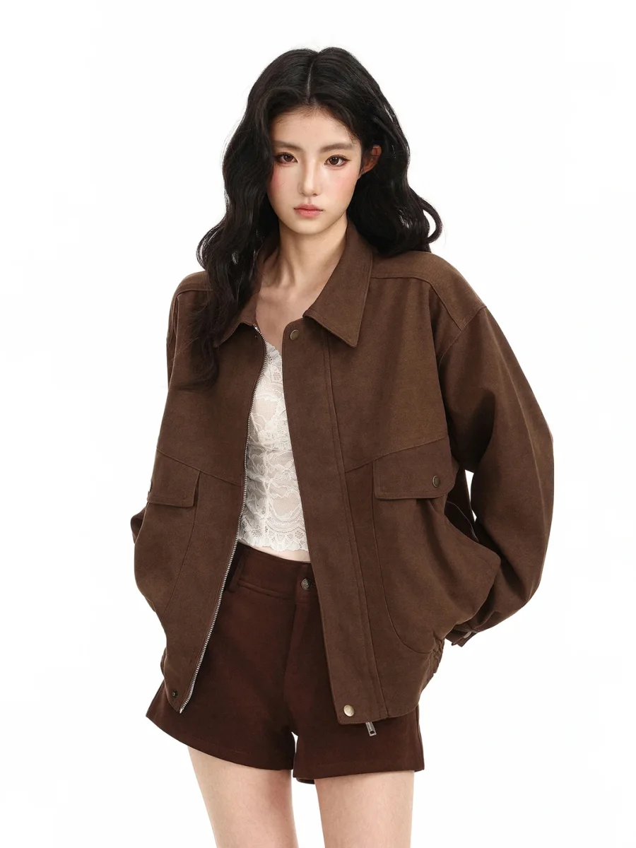 BIGGOLD | Loose Faux Suede Workwear Jacket - 2