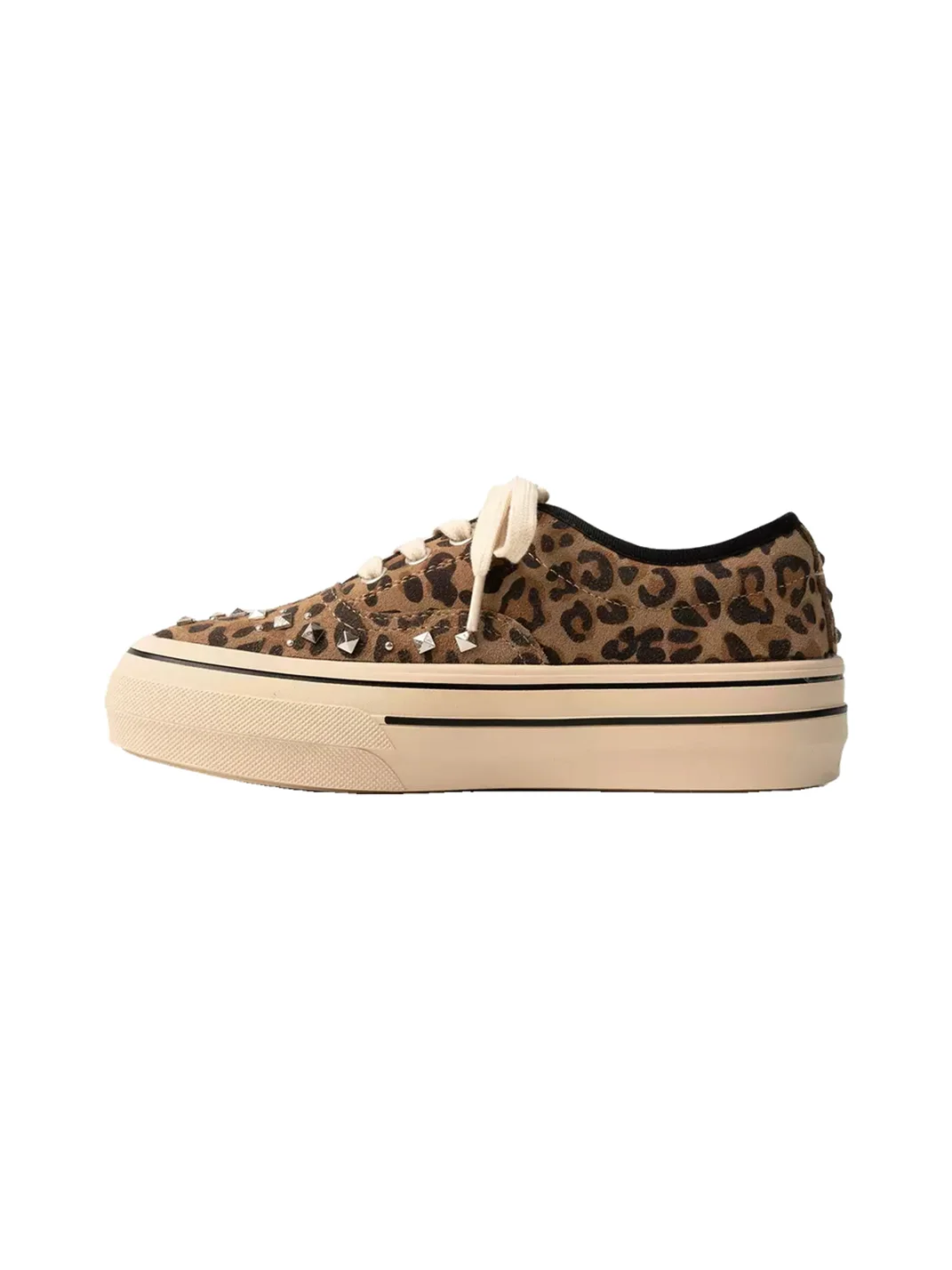 ZHUDAGE | Platform Leopard Print Studded Skate Shoes