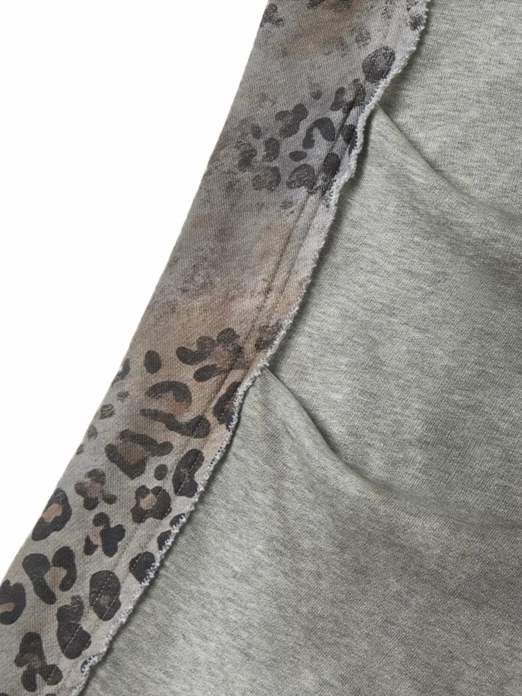 SAXGENWON | Leopard Double Waist Distressed Washed Sweatpants