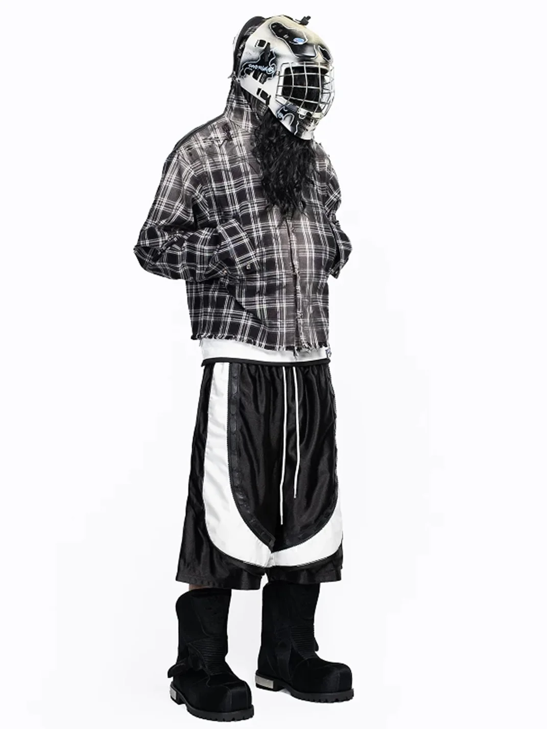 FVVO | Distressed Hooded Plaid Shirt