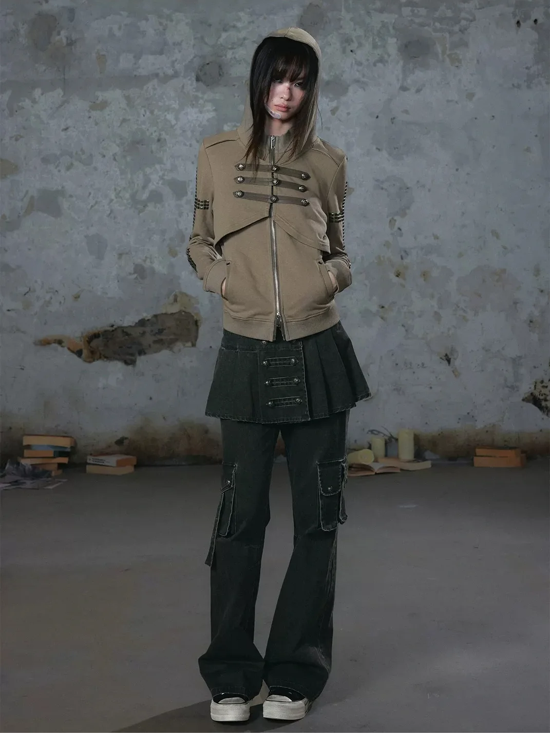 Cest Nous | Punk Studded Napoleon Zip Hoodie