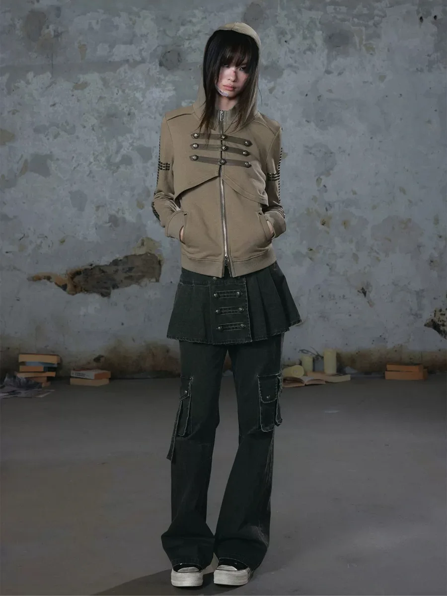 Cest Nous | Punk Studded Napoleon Zip Hoodie - 4