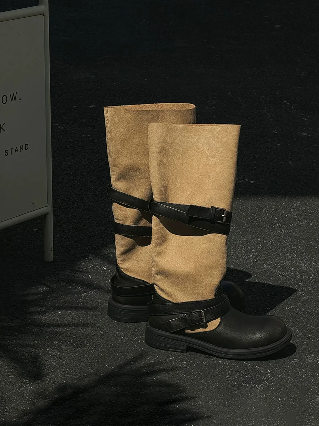 GSL | Fold-Over Slouchy Wide-Shaft Tall Boots