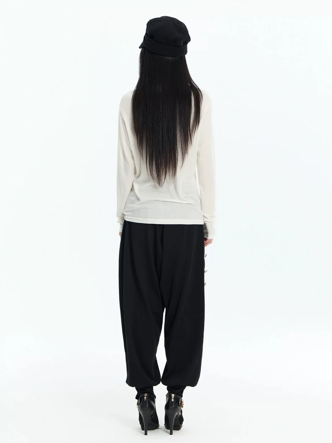 FayChui | Low-Rise Knot Detail Wide-Leg Harem Pants