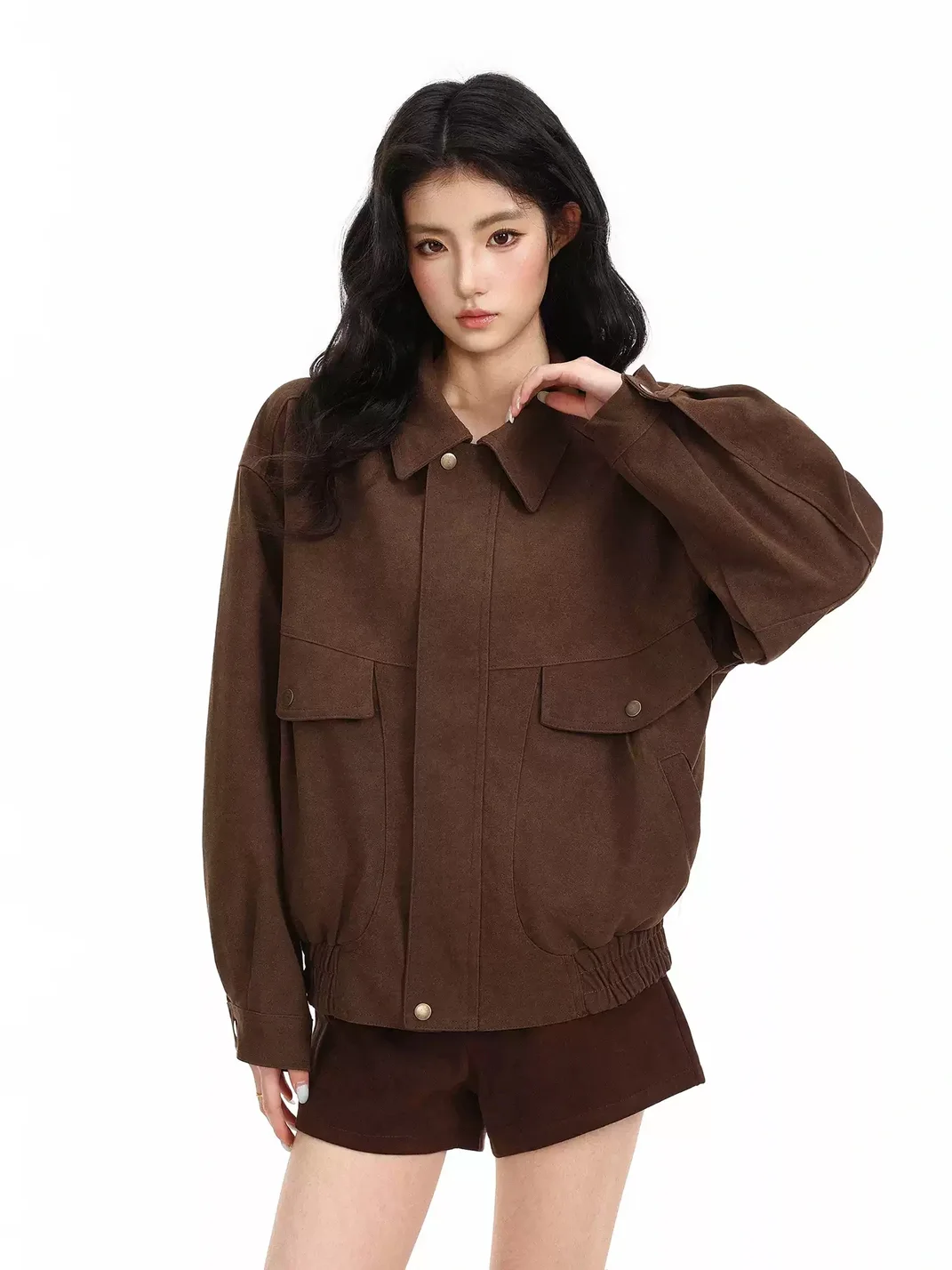 BIGGOLD | Loose Faux Suede Workwear Jacket