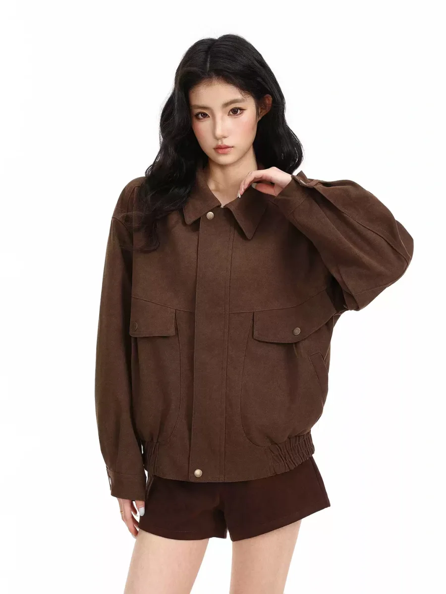 BIGGOLD | Loose Faux Suede Workwear Jacket - 3