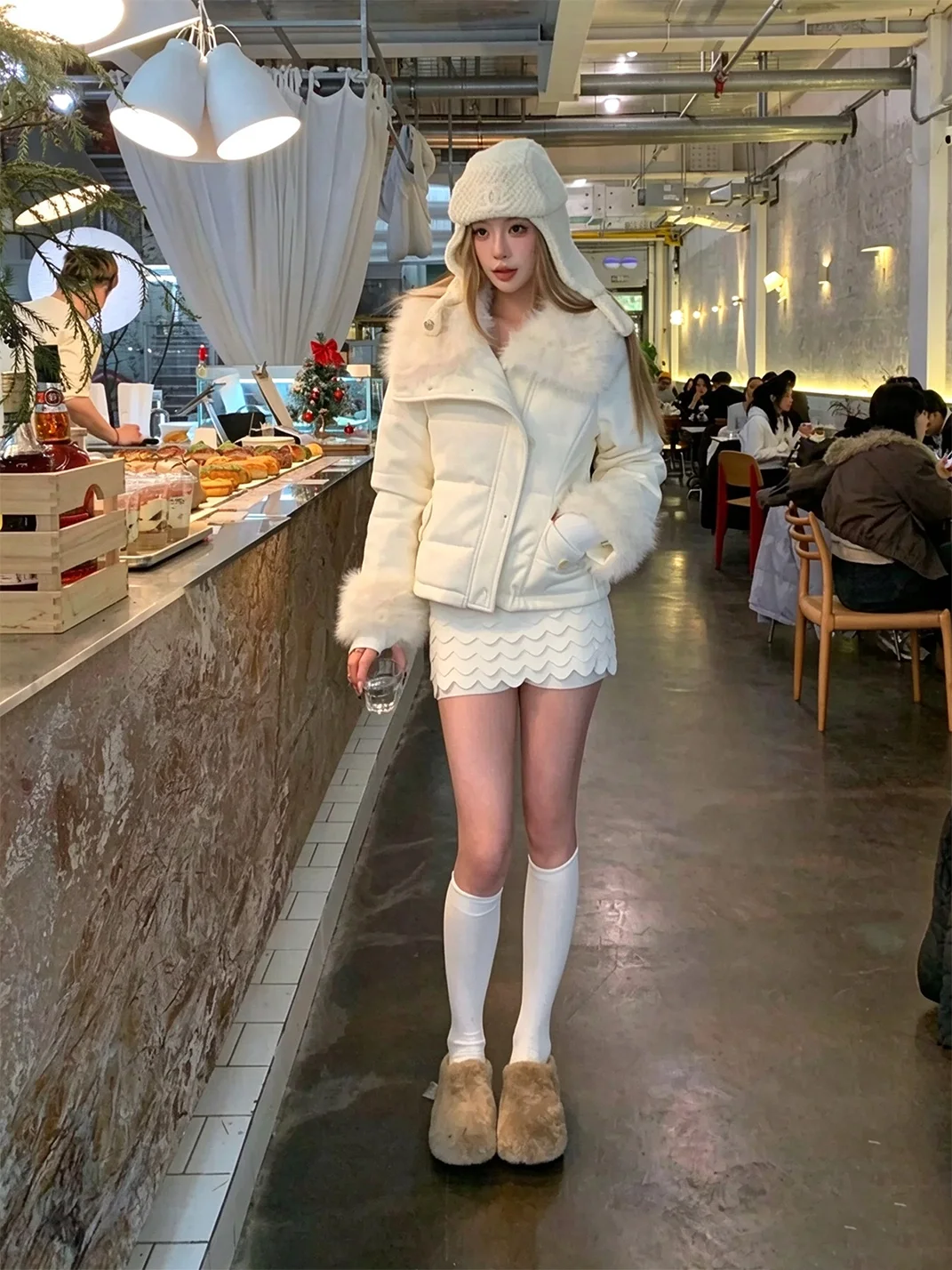 UnicornBlood | Sheepskin Wool Round Toe Platform Slippers
