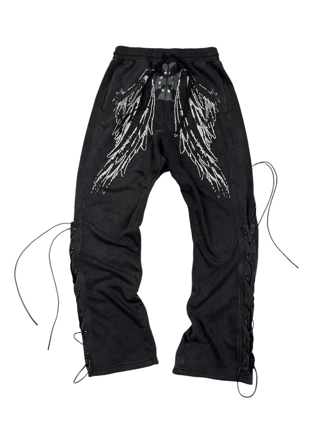 SAXGENWON | Lace-Up Washed Hoodie And Sweatpants Set