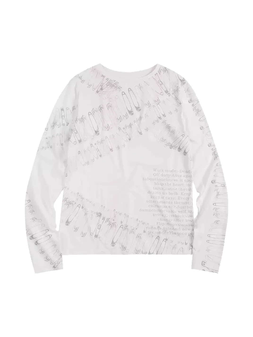 WHISTLEHUNTER | Slim Fit Safety Pin Print Long Sleeve Tee
