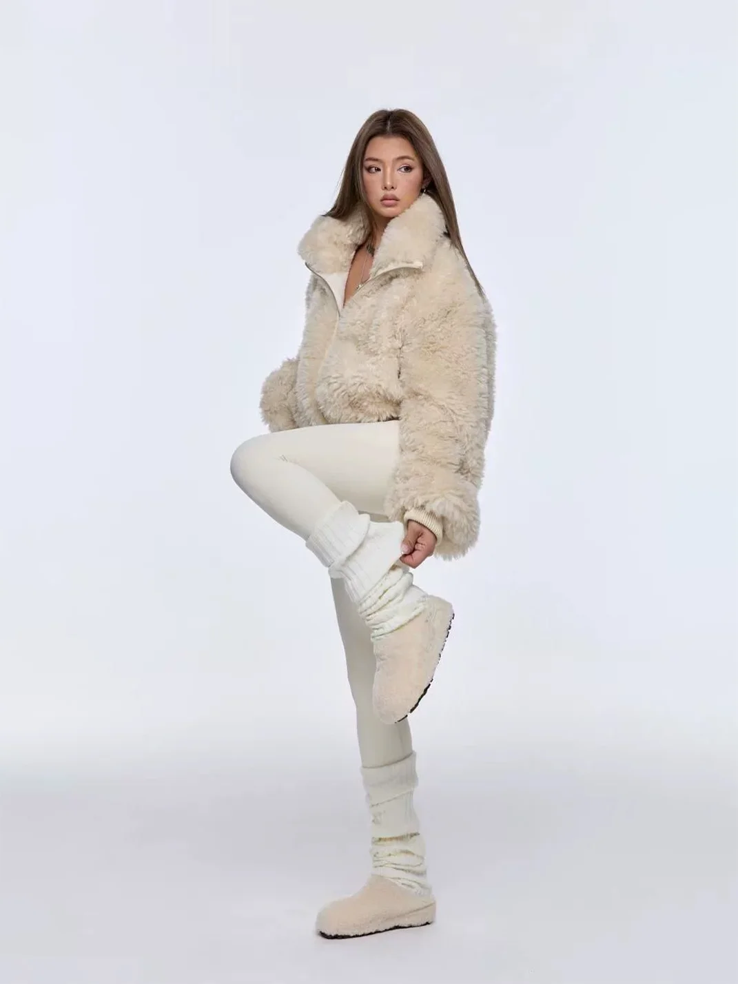 UnicornBlood | Sheepskin Wool Round Toe Platform Slippers