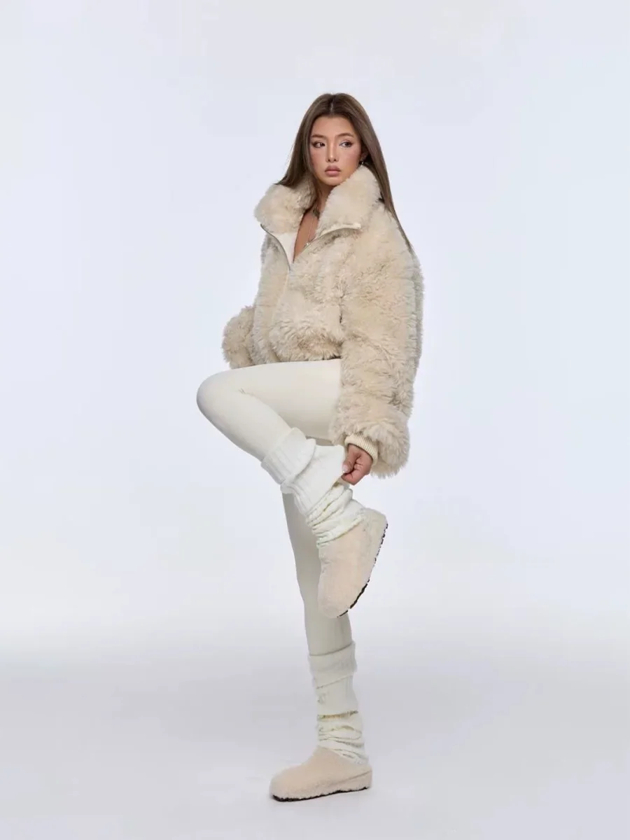 UnicornBlood | Sheepskin Wool Round Toe Platform Slippers - 3