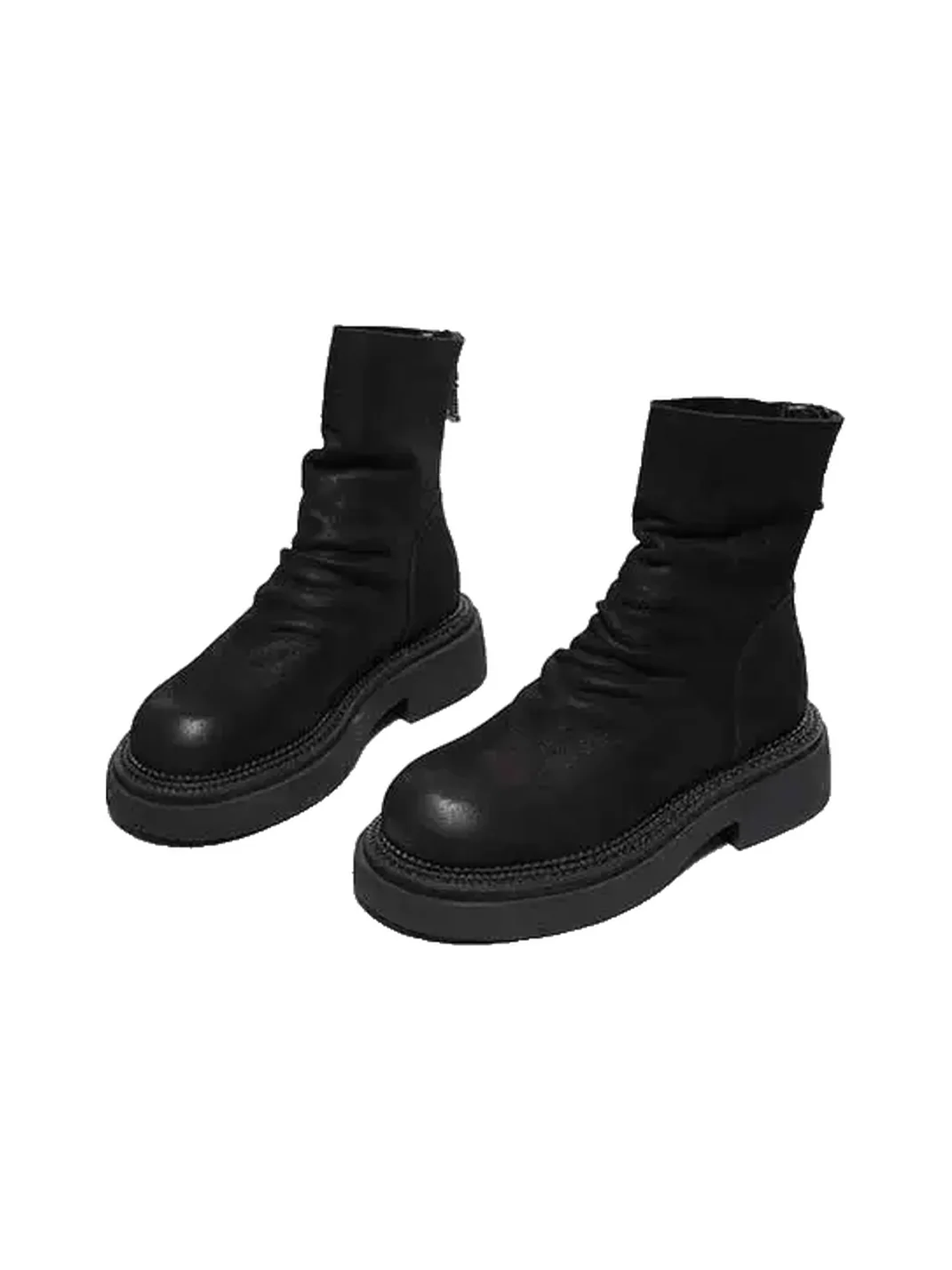 GSL | Leather Platform Slouchy Ankle Boots