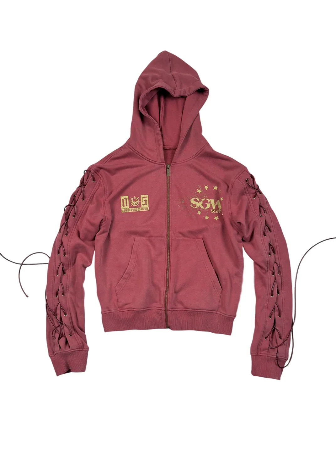 SAXGENWON | Lace-Up Washed Hoodie And Sweatpants Set