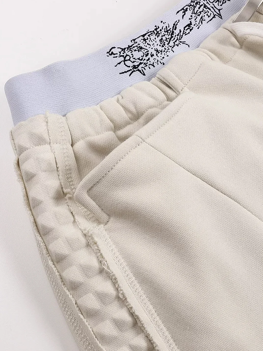 WHISTLEHUNTER | Double-Waist Brushstroke Wide-Leg Sweatpants