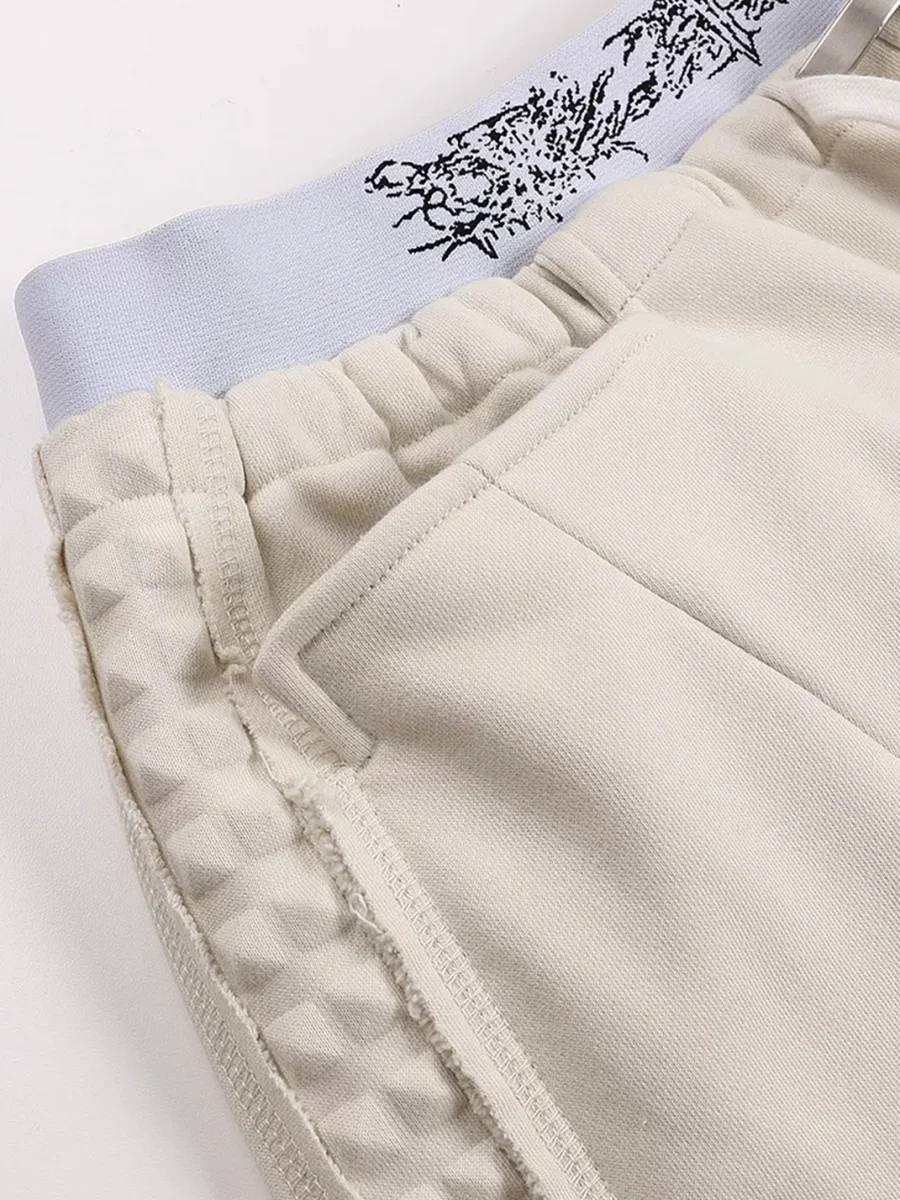 WHISTLEHUNTER | Double-Waist Brushstroke Wide-Leg Sweatpants - 3