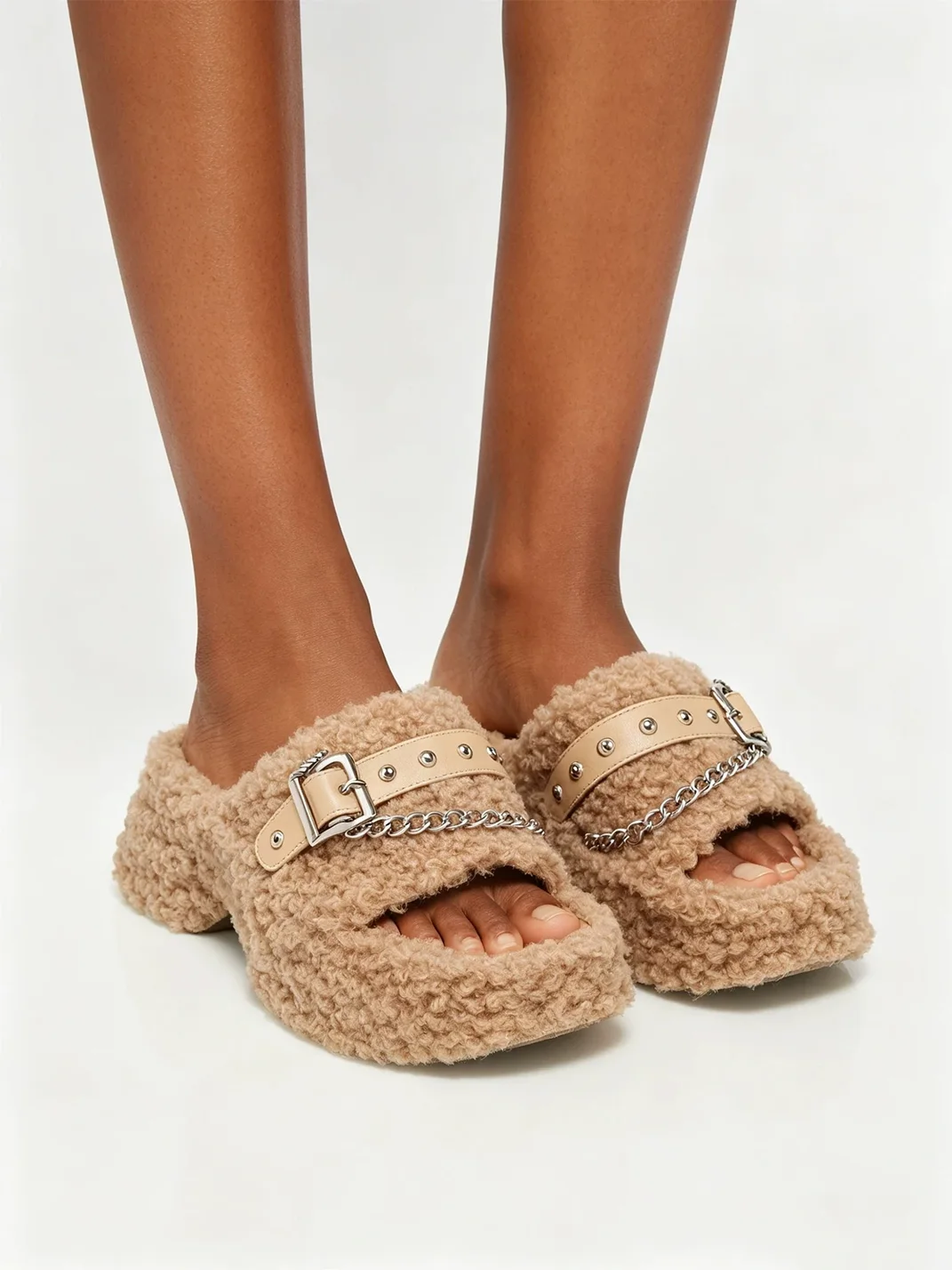 UnicornBlood | Chain Detail Platform Slide Sandals