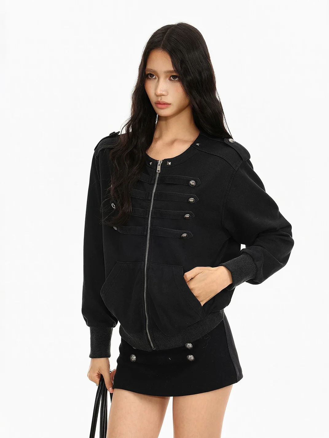 BIGGOLD | Short Double-Breasted Zip Jacket