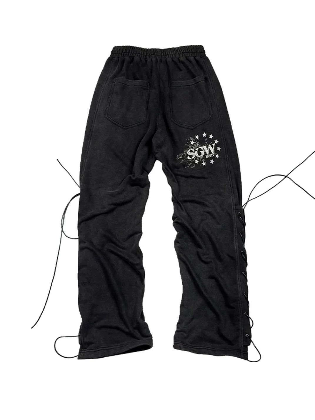 SAXGENWON | Lace-Up Washed Hoodie And Sweatpants Set