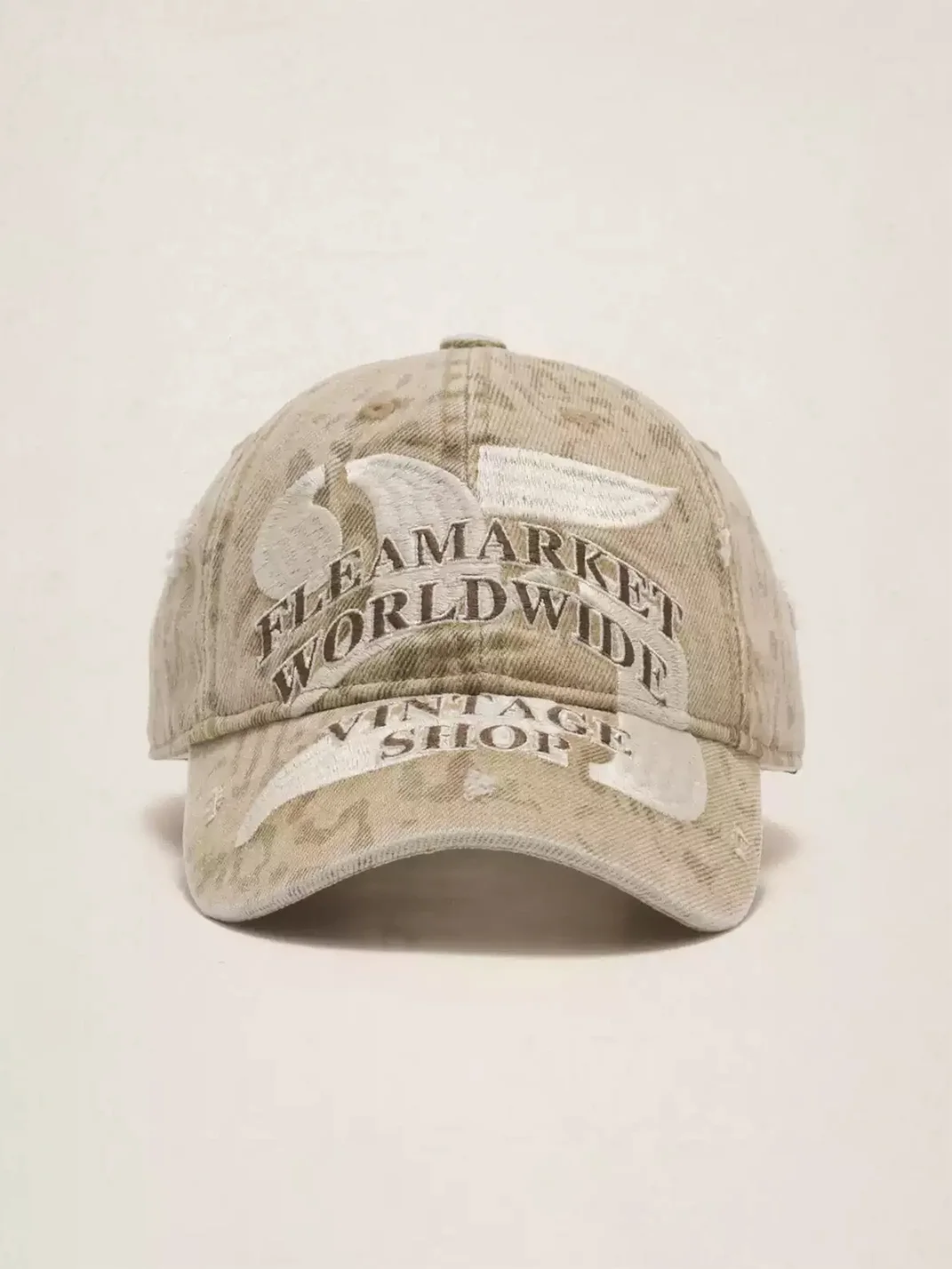 Fleamarket hat shop | Distressed Embroidered Leopard Print Baseball Cap