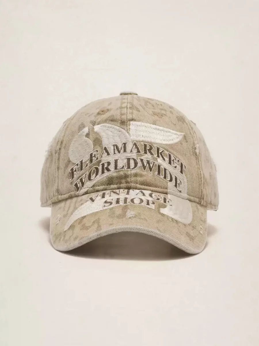 Fleamarket hat shop | Distressed Embroidered Leopard Print Baseball Cap - 2