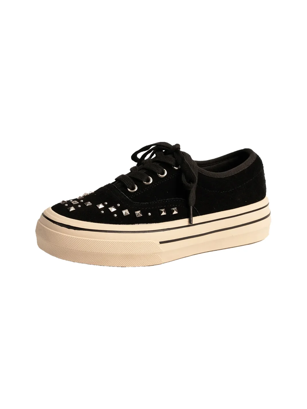 ZHUDAGE | Platform Leopard Print Studded Skate Shoes