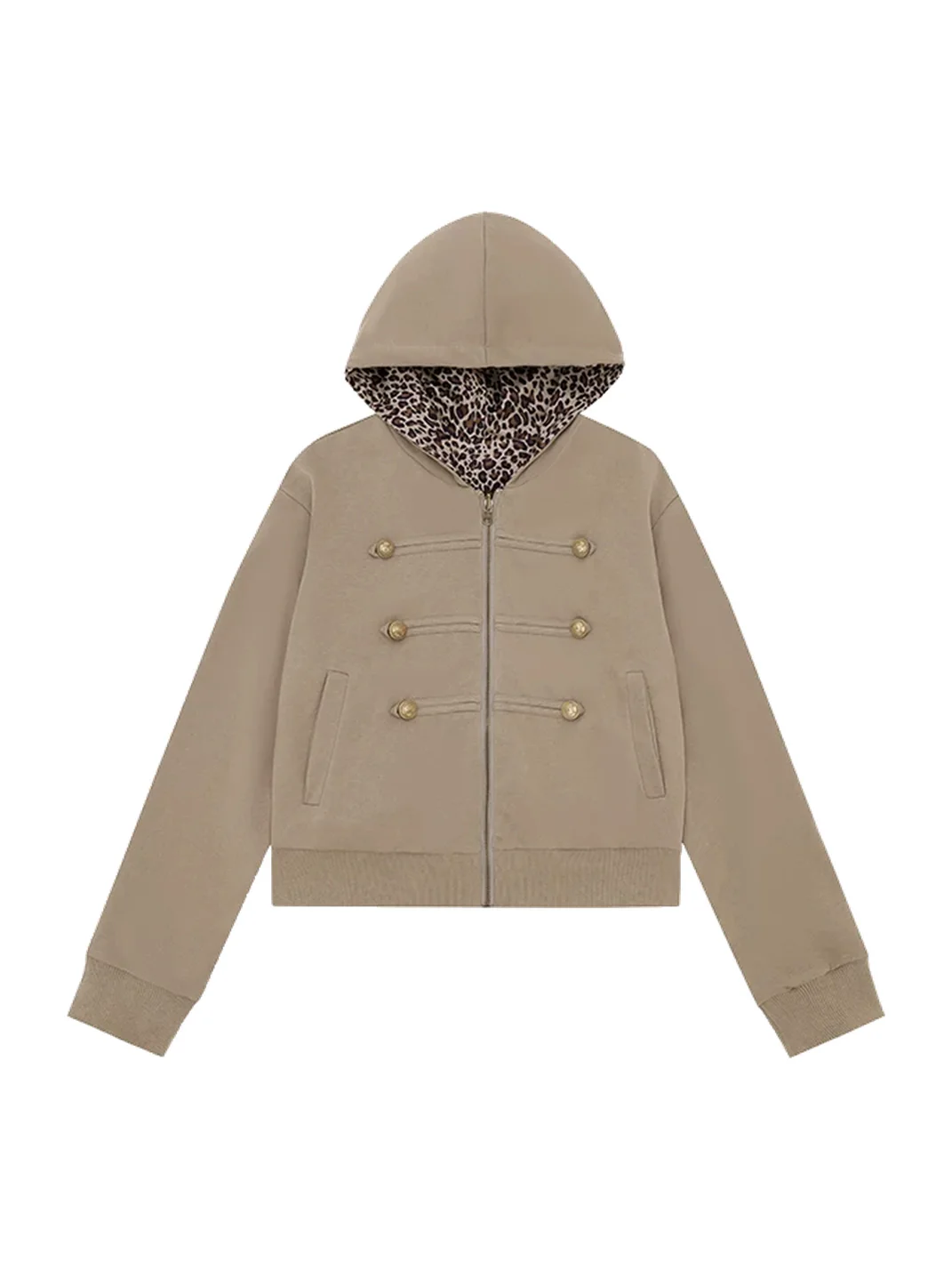 BIGGOLD | Leopard Hooded Zip Jacket