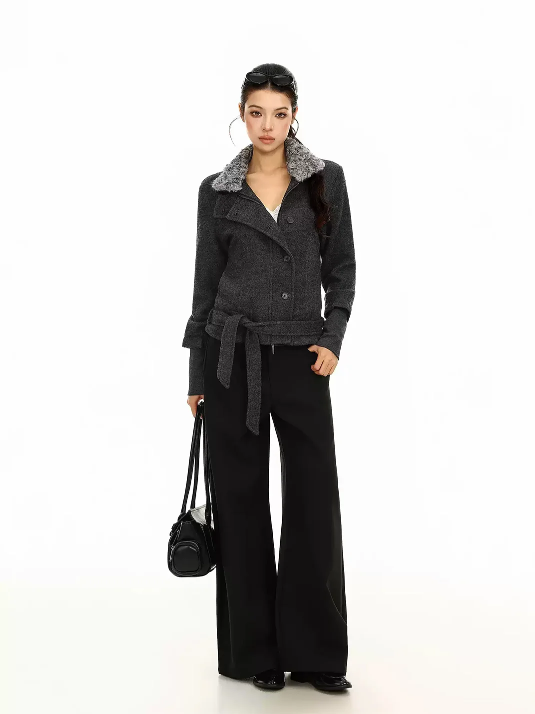 BIGGOLD | Plush Collar Short Jacket