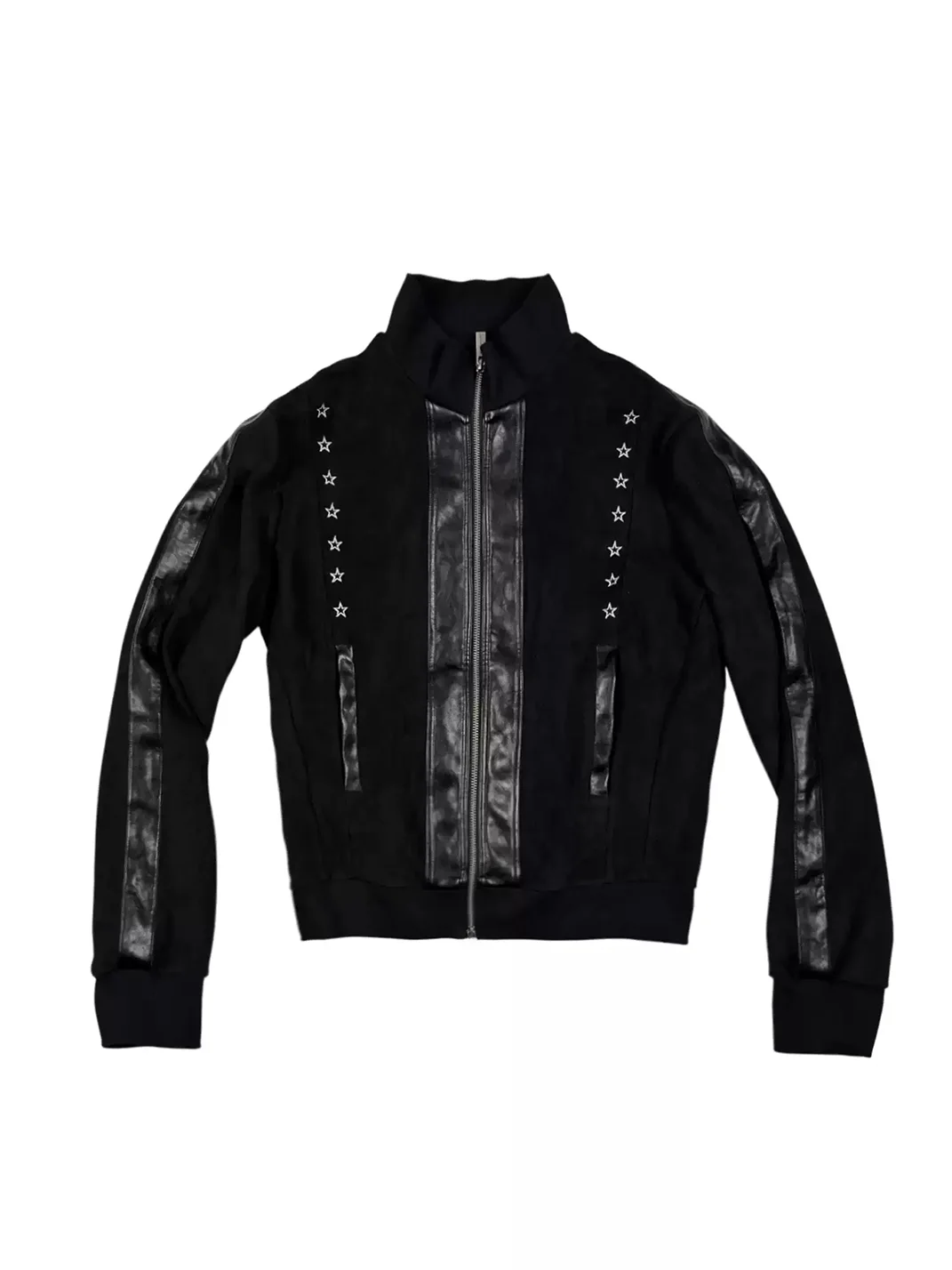 SAXGENWON | Textured Embroidered Panel Stand Collar Jacket