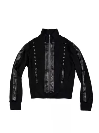 SAXGENWON | Textured Embroidered Panel Stand Collar Jacket